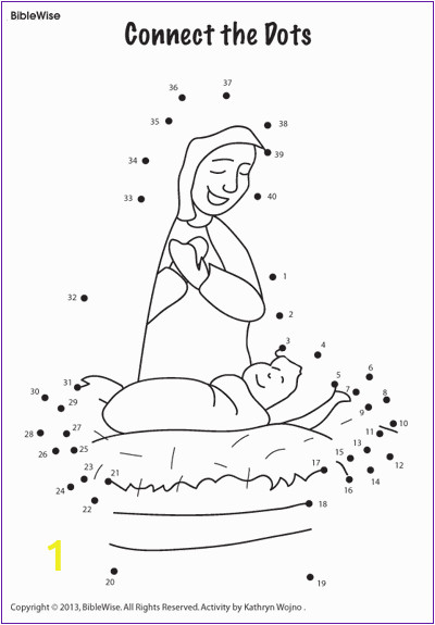 Bible Connect the Dots Coloring Pages Connect the Dots Mary and Jesus Kids Korner