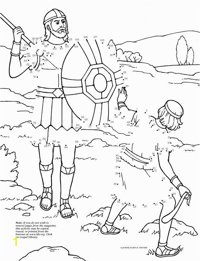Bible Connect the Dots Coloring Pages Dot to Dot David Goliath