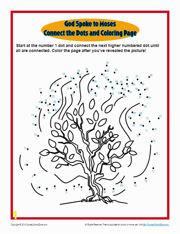 Bible Connect the Dots Coloring Pages God Spoke to Moses Connect the Dots