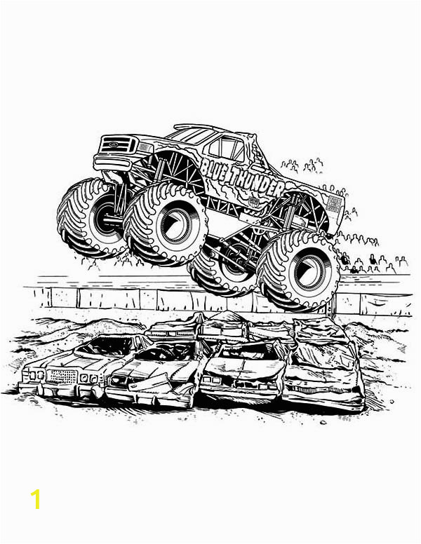 Blue Thunder Monster Truck Coloring Pages Blue Thunder Monster Truck Coloring Page Kids Play Color