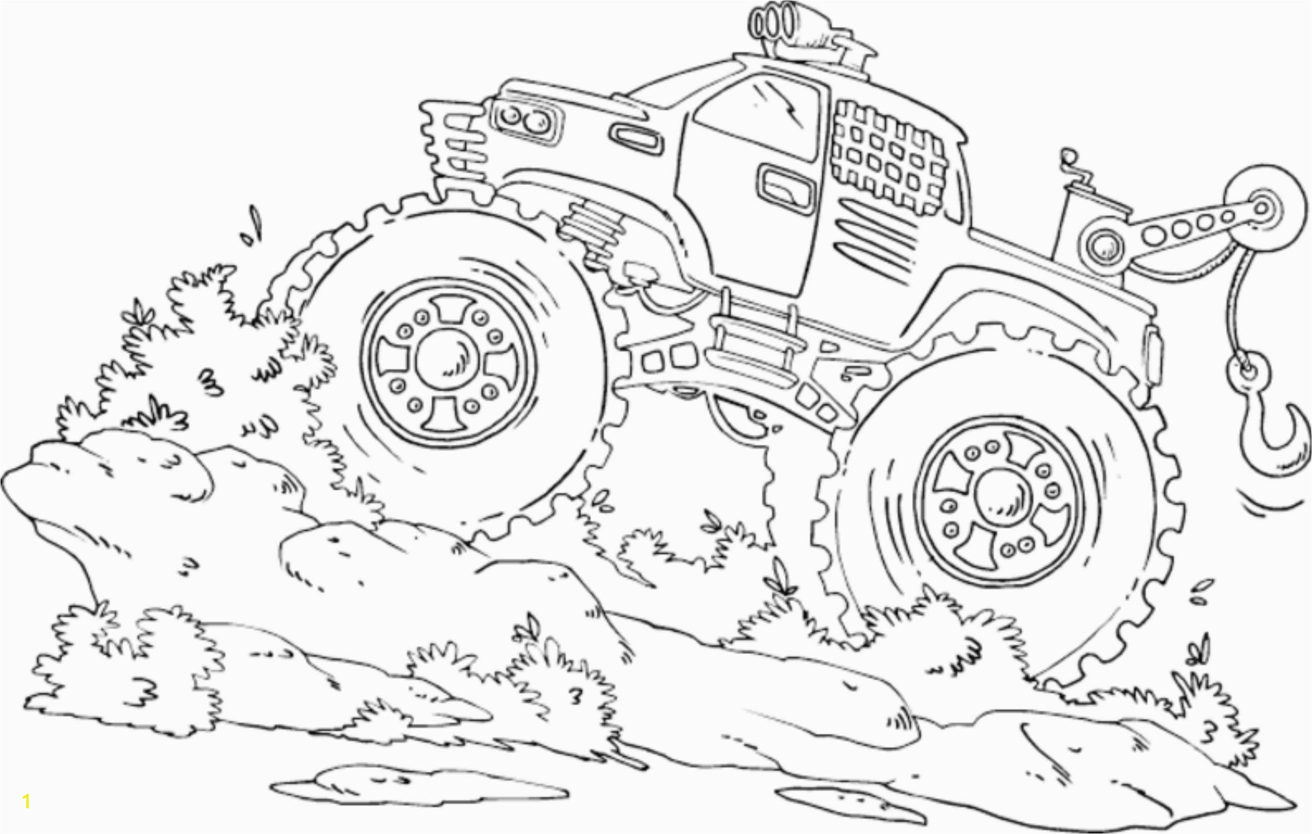 drawing monster truck coloring pages kids