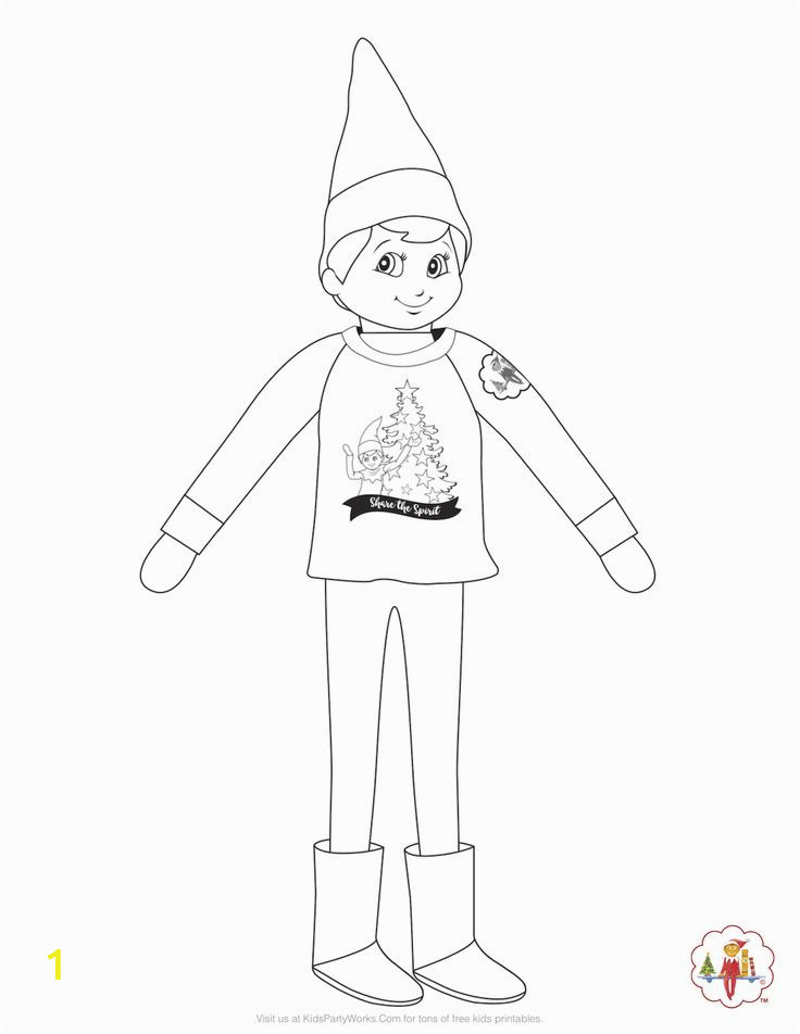 Boy Elf On the Shelf Coloring Pages Elf On the Shelf Coloring Page He S Fy and Cozy In His