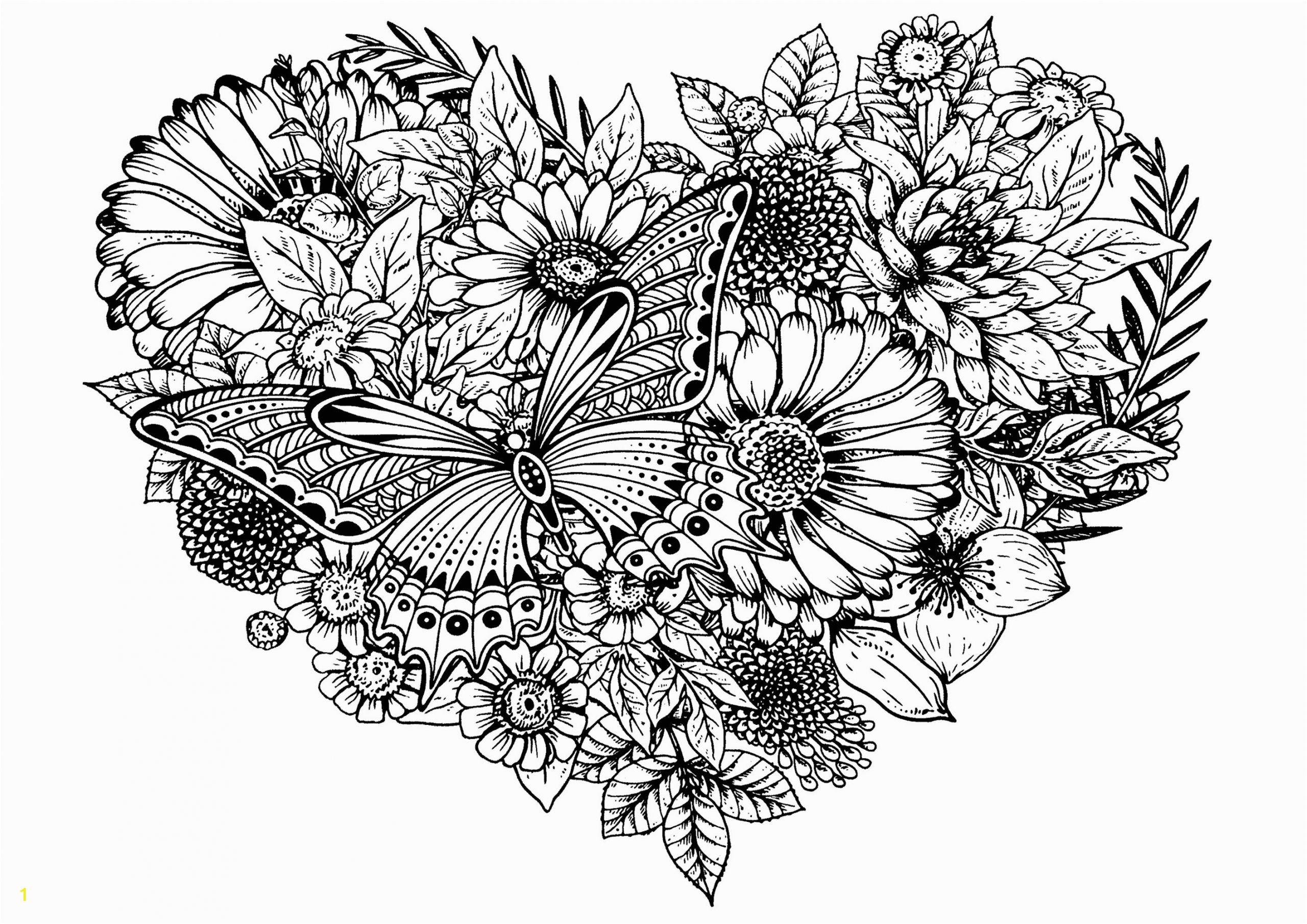 Butterflies and Flowers Coloring Pages for Adults Flowers & butterfly Flowers Adult Coloring Pages