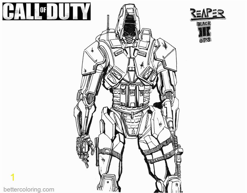 call of duty coloring pages black ops 3 reaper