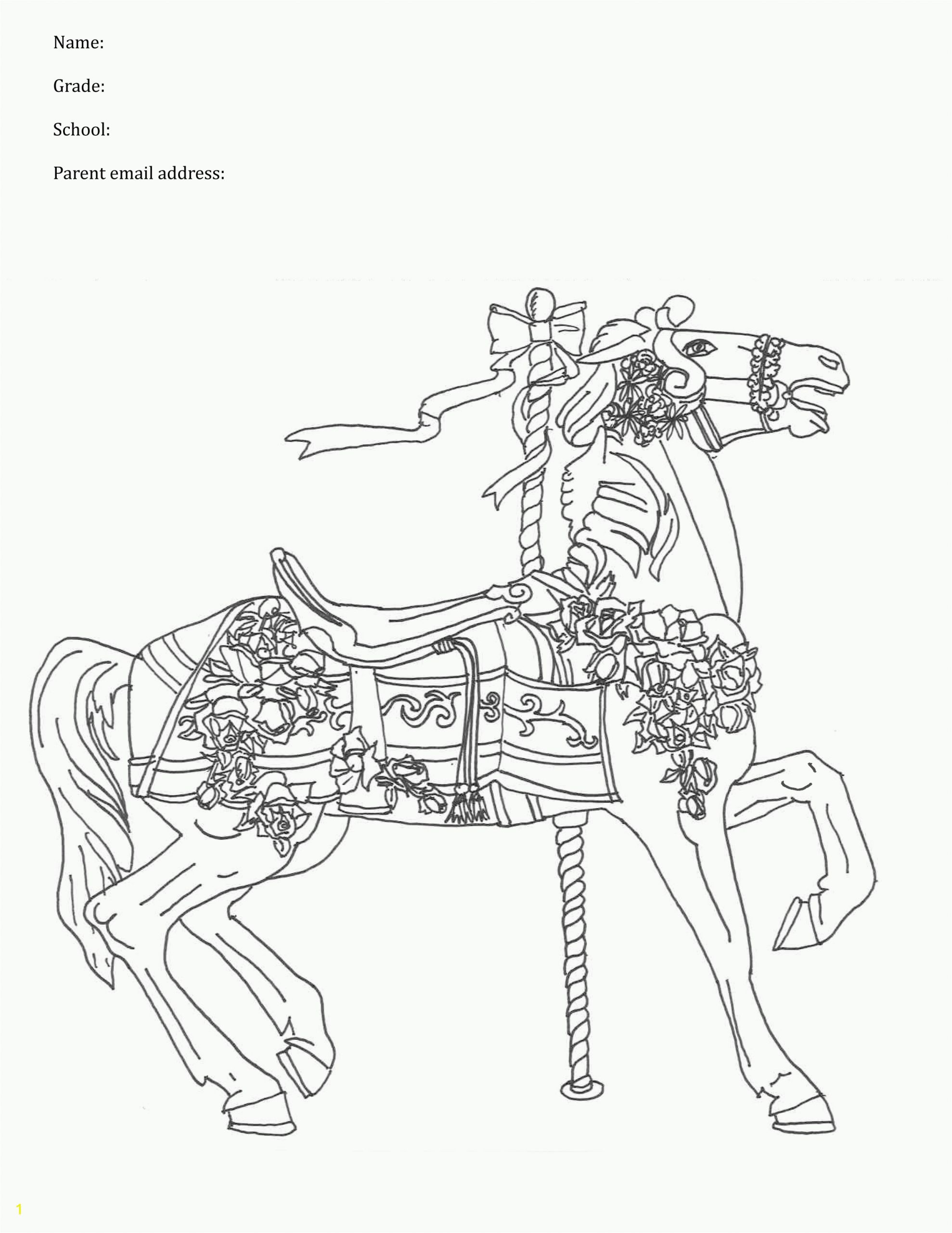 carousel horses coloring pages
