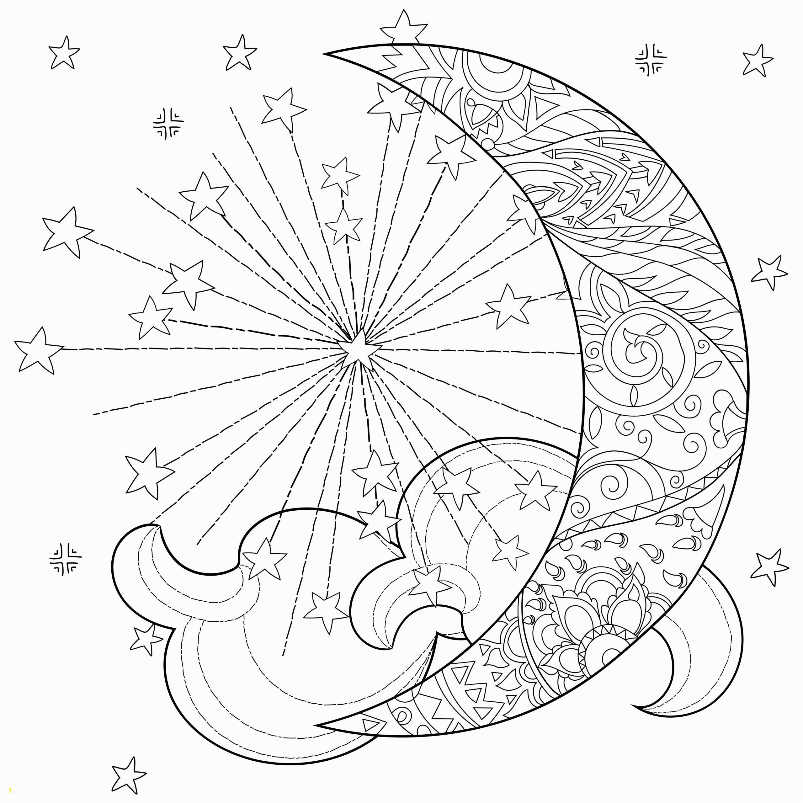 Celestial Moon Coloring Pages for Adults Celestial Sun Moon Coloring Page