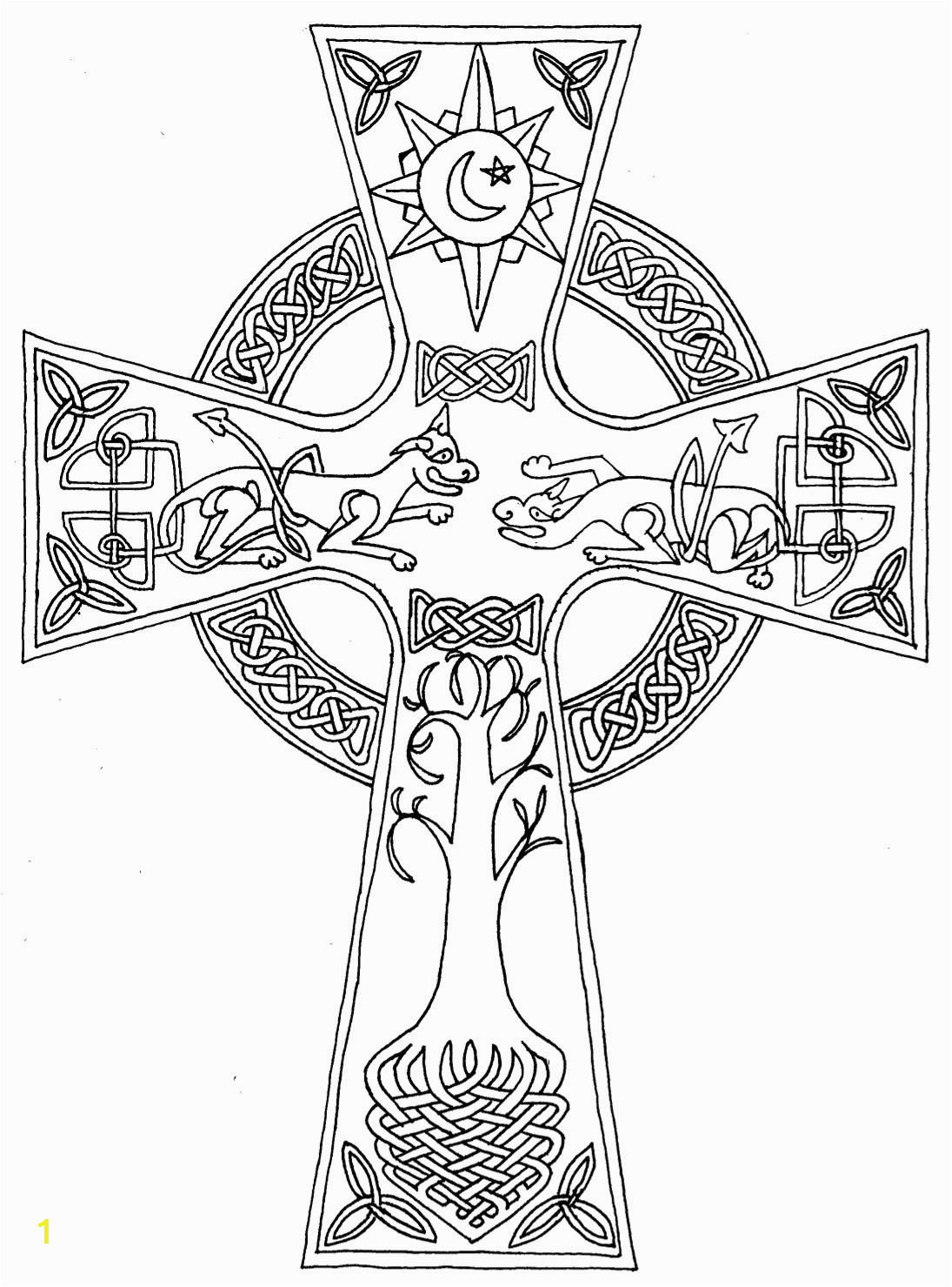 celtic cross coloring page