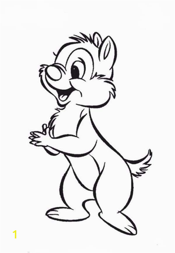 Chip and Dale Christmas Coloring Pages Dale Clap His Hand In Chip and Dale Coloring Page