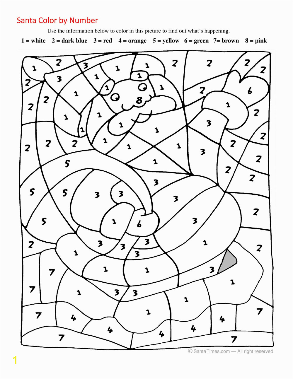 Christmas Color by Number Coloring Pages Christmas Color by Number Free Printable Coloring Page