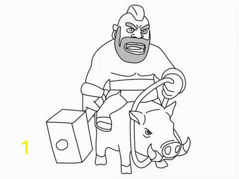 Clash Of Clans Coloring Pages Hog Rider How to Draw Clash Of Clans Characters Hog Rider