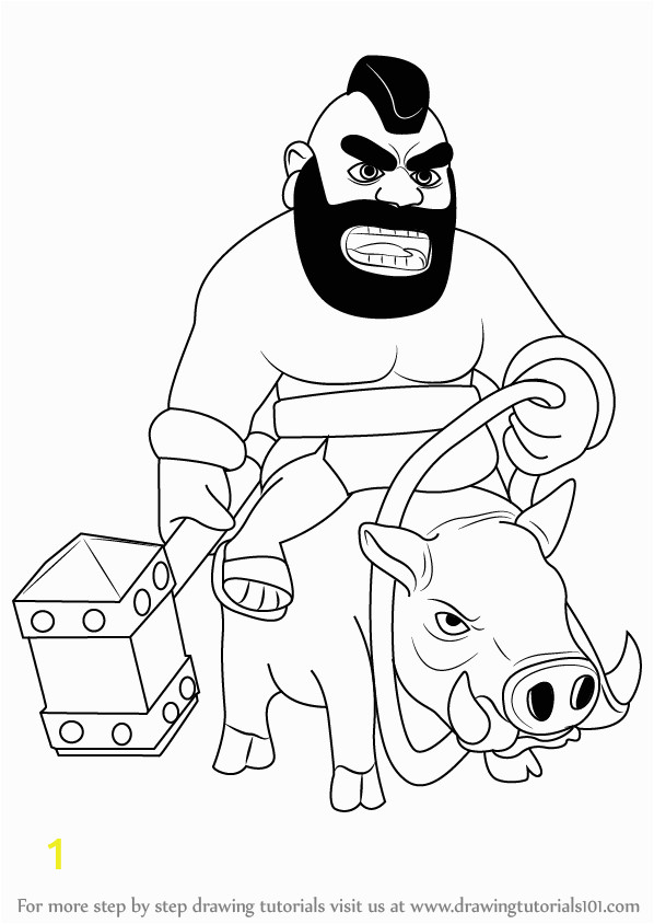 Clash Of Clans Coloring Pages Hog Rider Learn How to Draw Hog Rider From Clash Of the Clans Clash