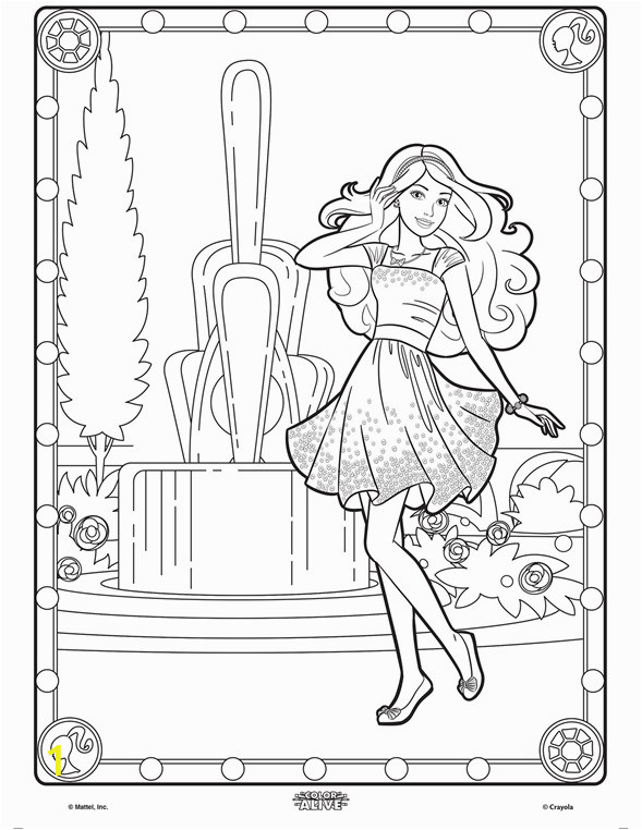 color alive barbie coloring page