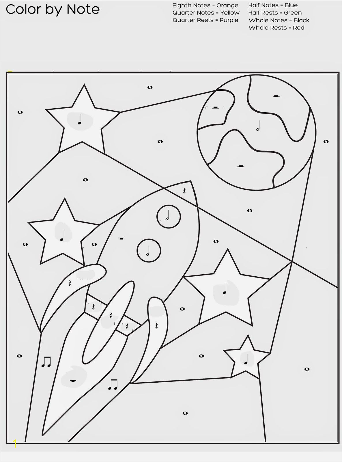 Color by Music Note Coloring Page Maternity Leave 3rd Grade with Images