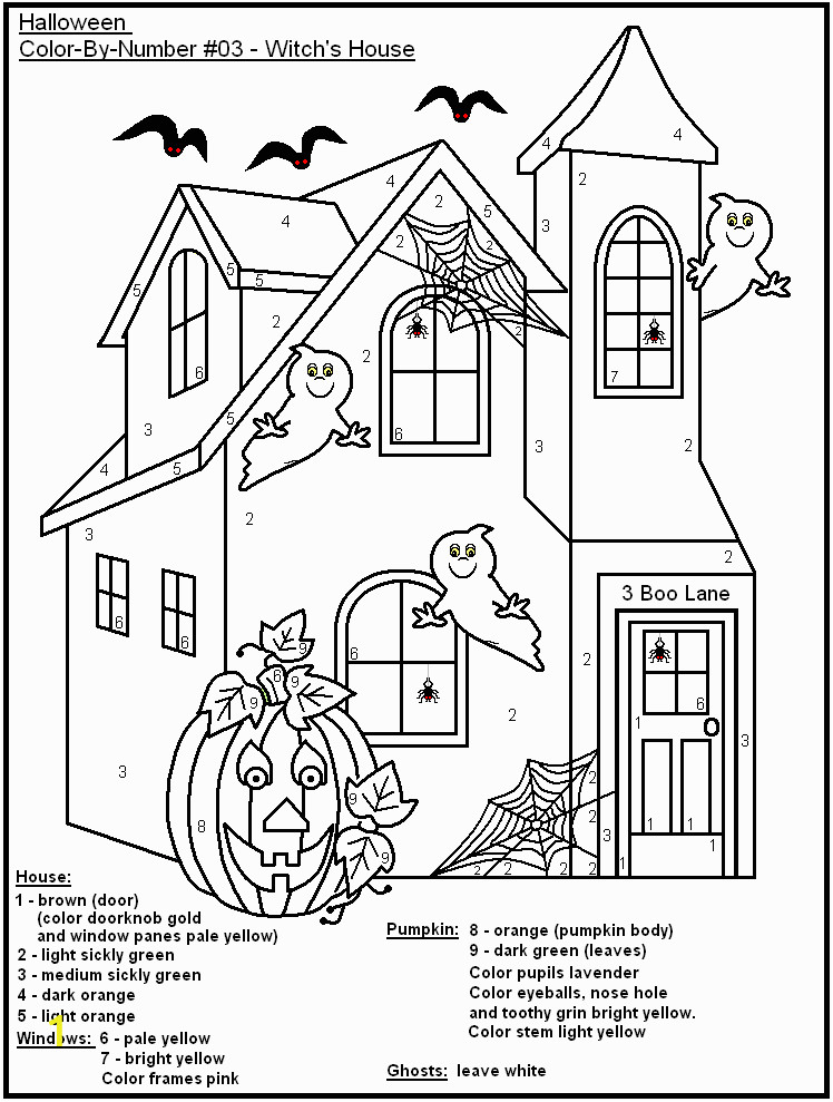 19 eerie halloween color by number printable pages for free