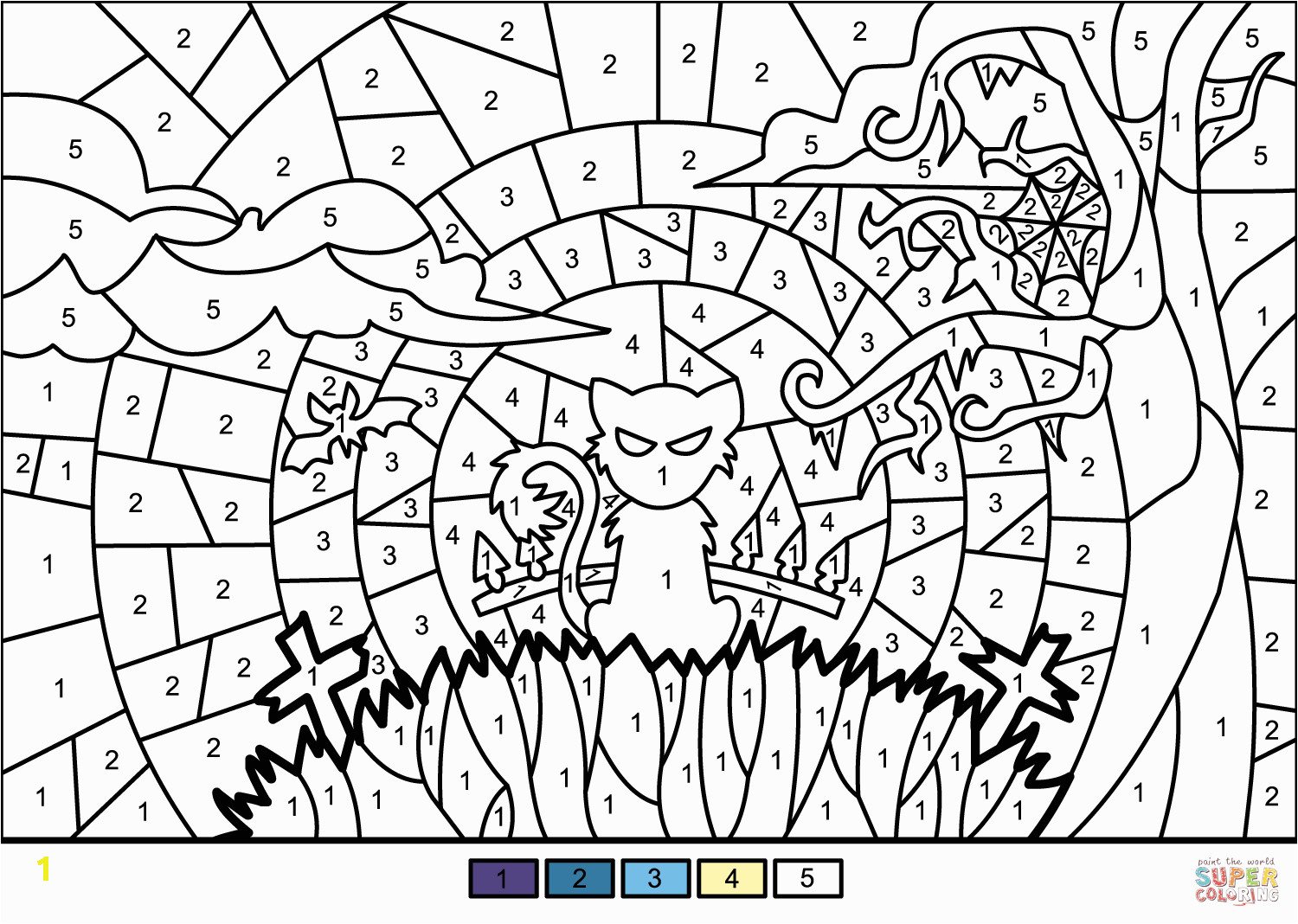 Color by Number Coloring Pages for Halloween Color by Number Coloring Pages for Halloween