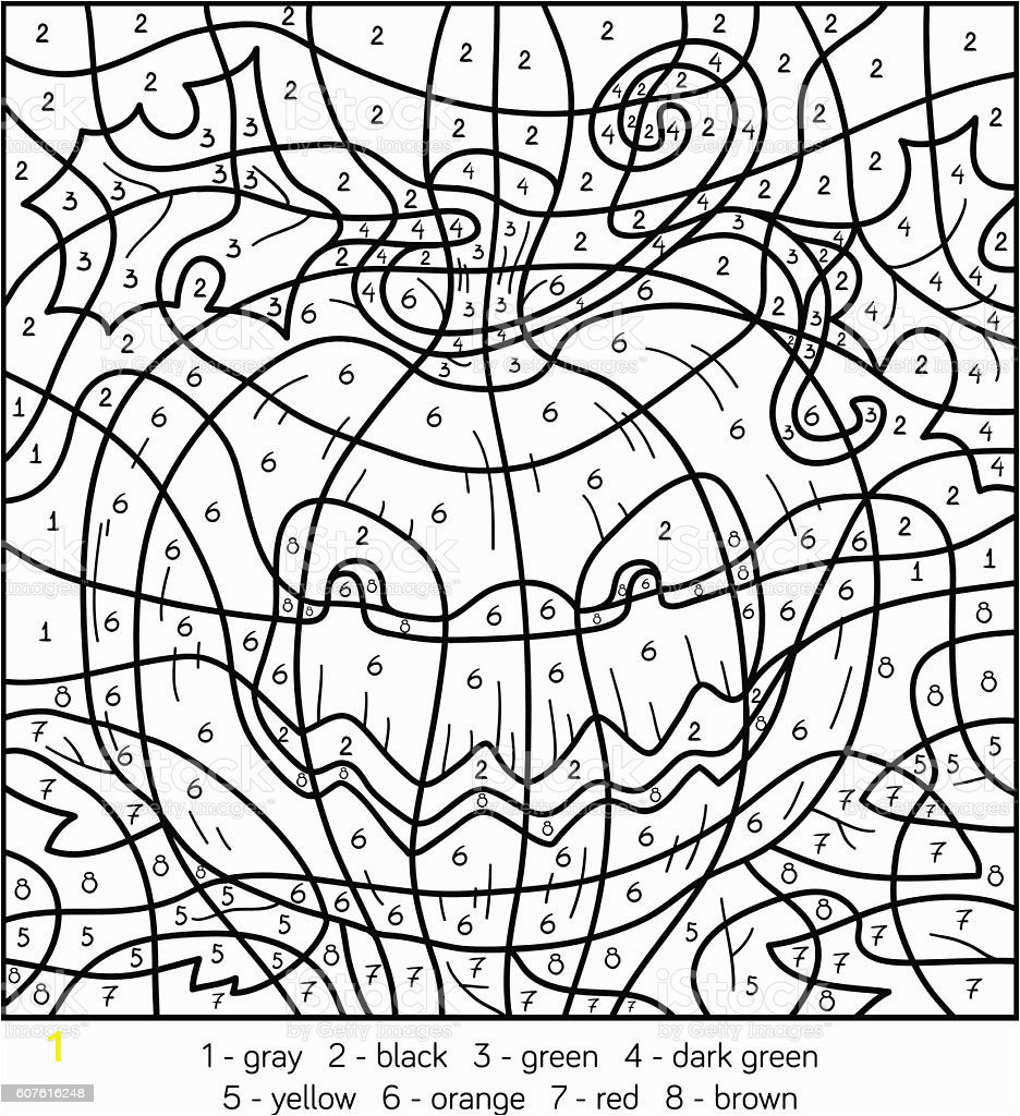 Color by Number Coloring Pages for Halloween Color by Number Halloween Pumpkin Stock Illustration