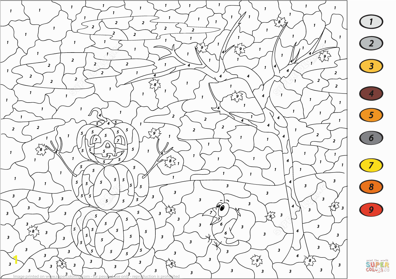Color by Number Coloring Pages for Halloween Coloring Pages and 50 Halloween Coloring by