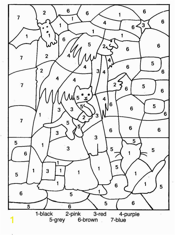 Color by Number Coloring Pages for Halloween Halloween Color by Number Page Coloring Home