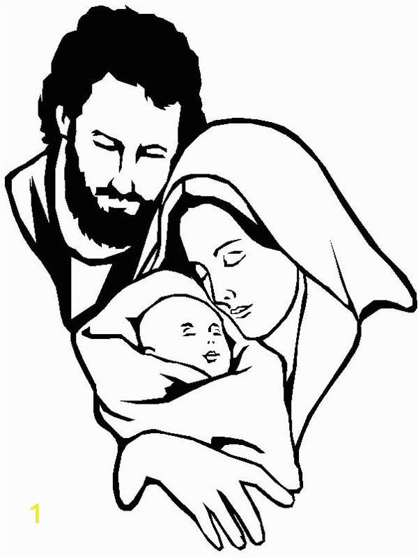 mary and joseph and baby jesus coloring page