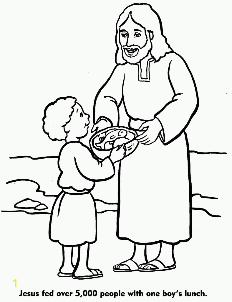 Coloring Page Of Jesus Feeding the 5000 Coloring Jesus Feeding the 5000 Coloring Home