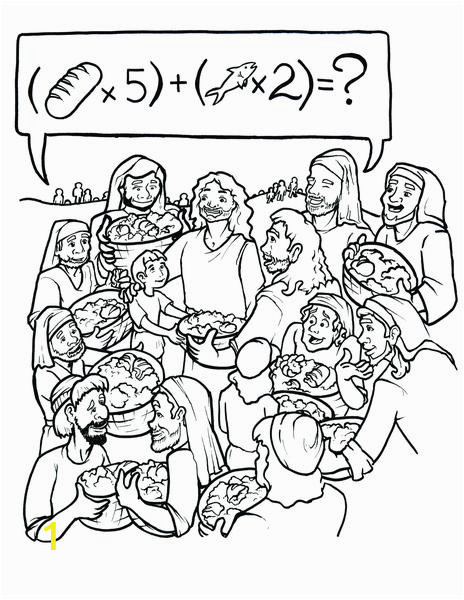 Coloring Page Of Jesus Feeding the 5000 Jesus Feeds 5000 Coloring Page – Children S Ministry Deals