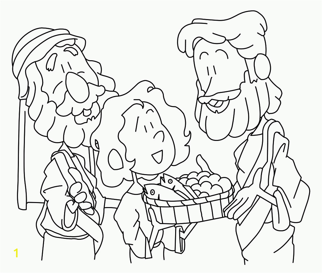 jesus feeds 5000 coloring page