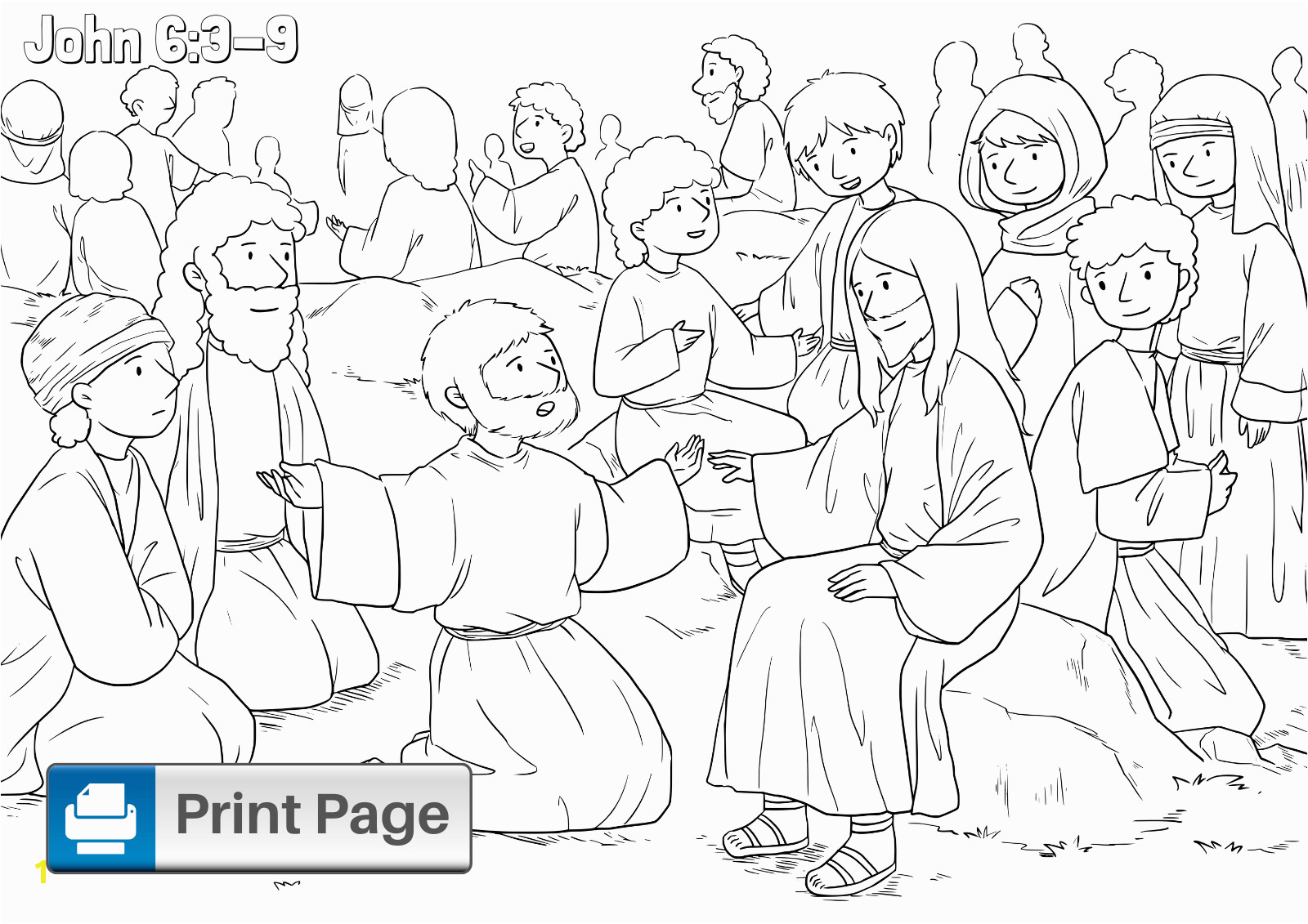 jesus feeds the 5000 coloring pages