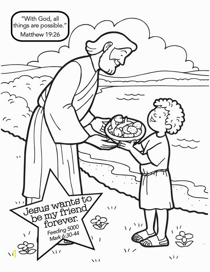 Coloring Page Of Jesus Feeding the 5000 Jesus Feeds the 5000 Mark 630 44 Pinner Has Nice Coloring