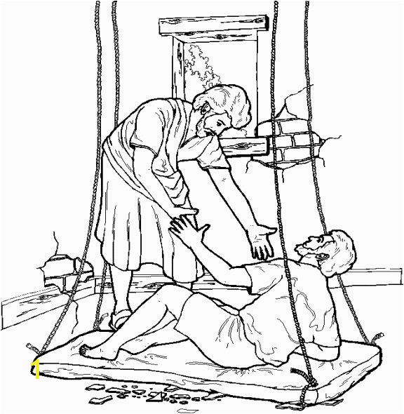 Coloring Page Of Jesus Healing the Paralytic Jesus Heals the Paralytic Coloring Page Coloring Pages