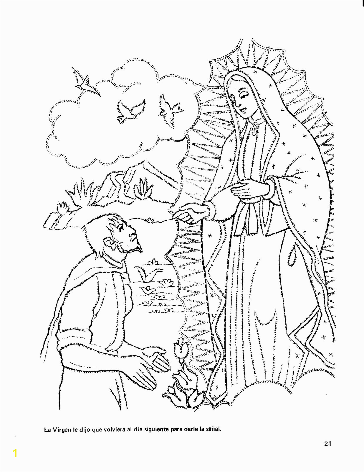 our lady of guadalupe coloring page