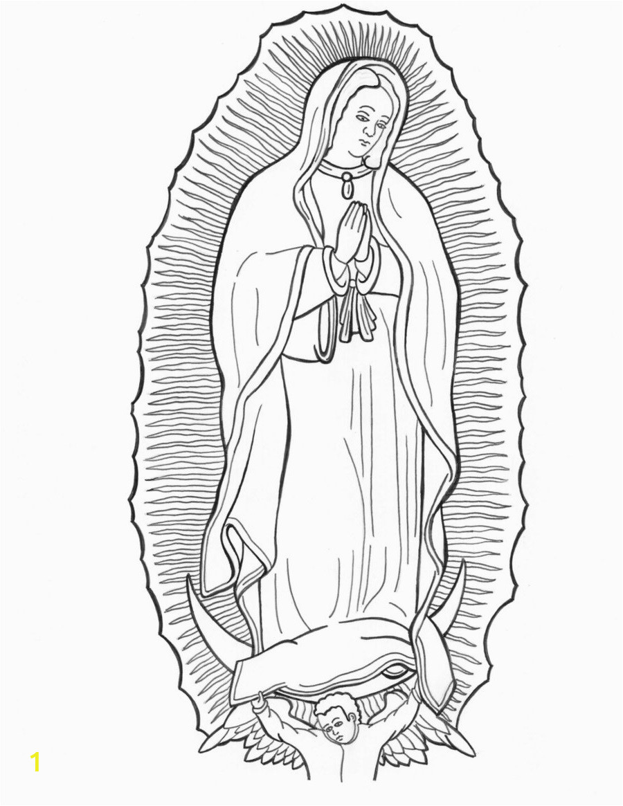 our lady of guadalupe coloring page