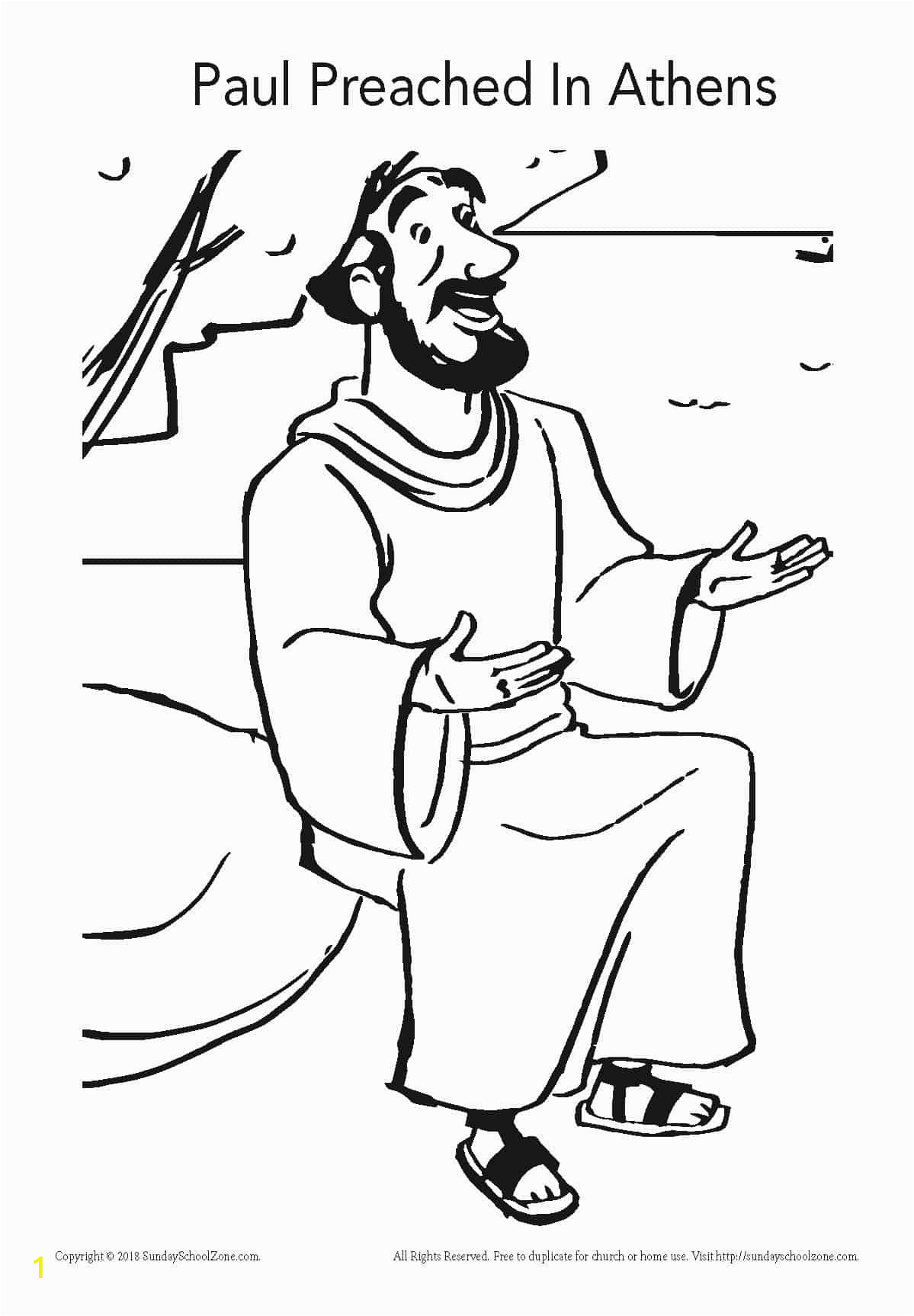 Coloring Pages About Paul From Bible Paul Preached In athens Coloring Page On Sunday School Zone