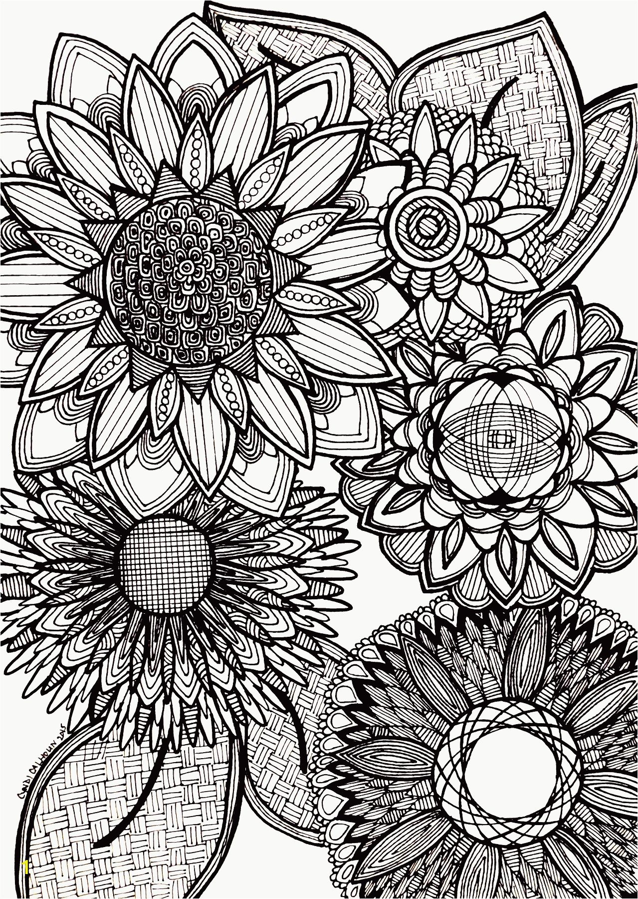 coloring pages for adults abstract flowers