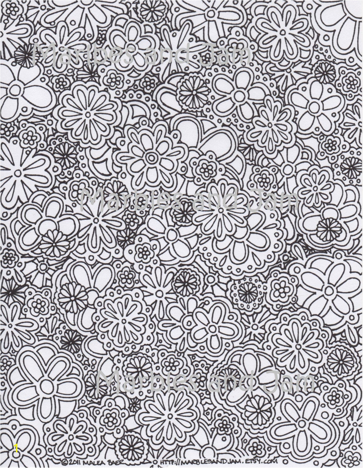 flowers abstract coloring page