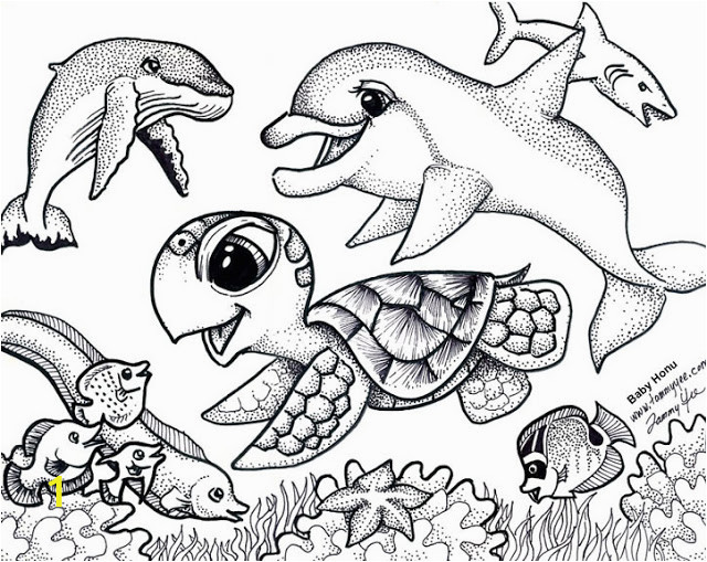 baby sea animals coloring pages to