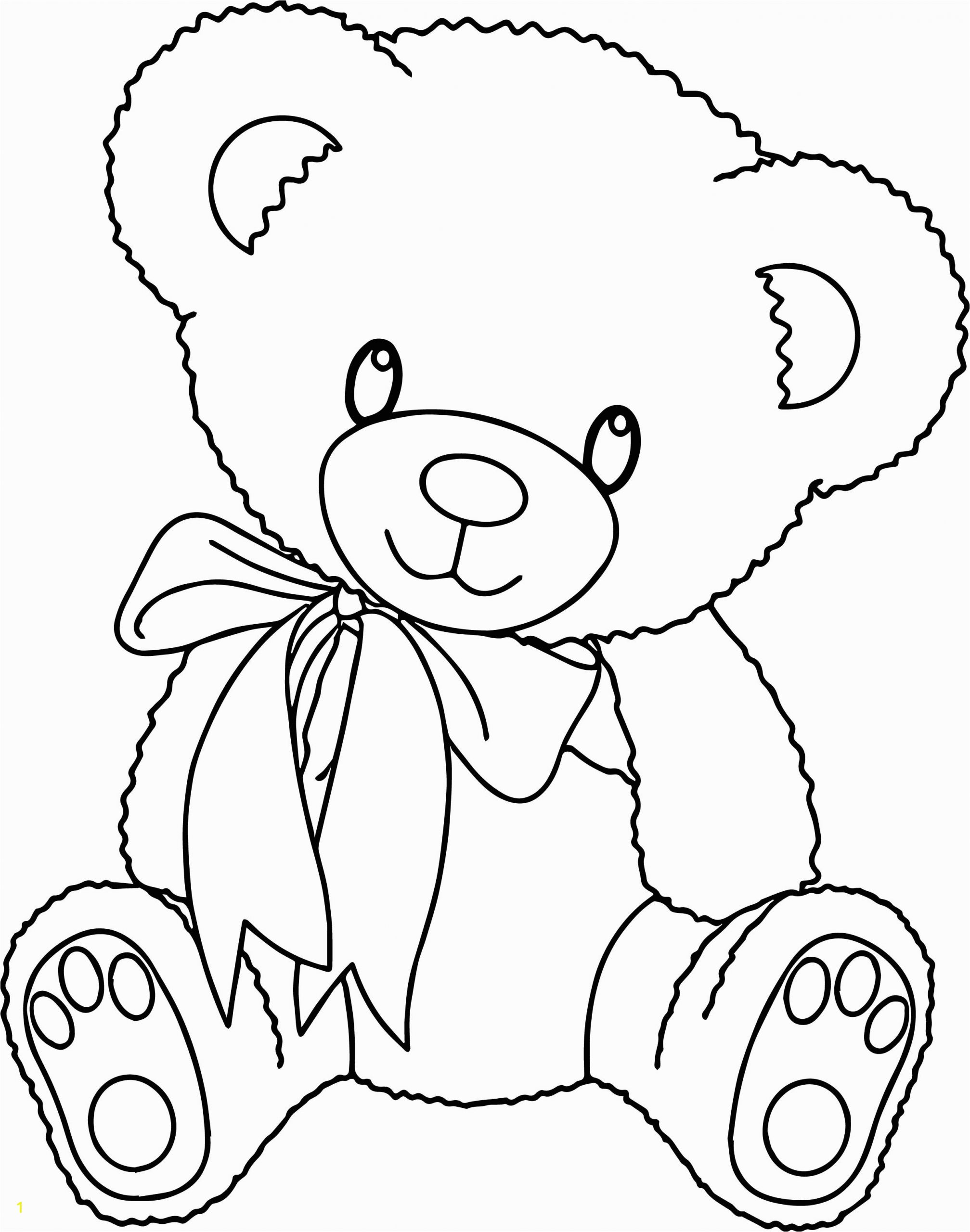 teddy bear holding a heart coloring pages