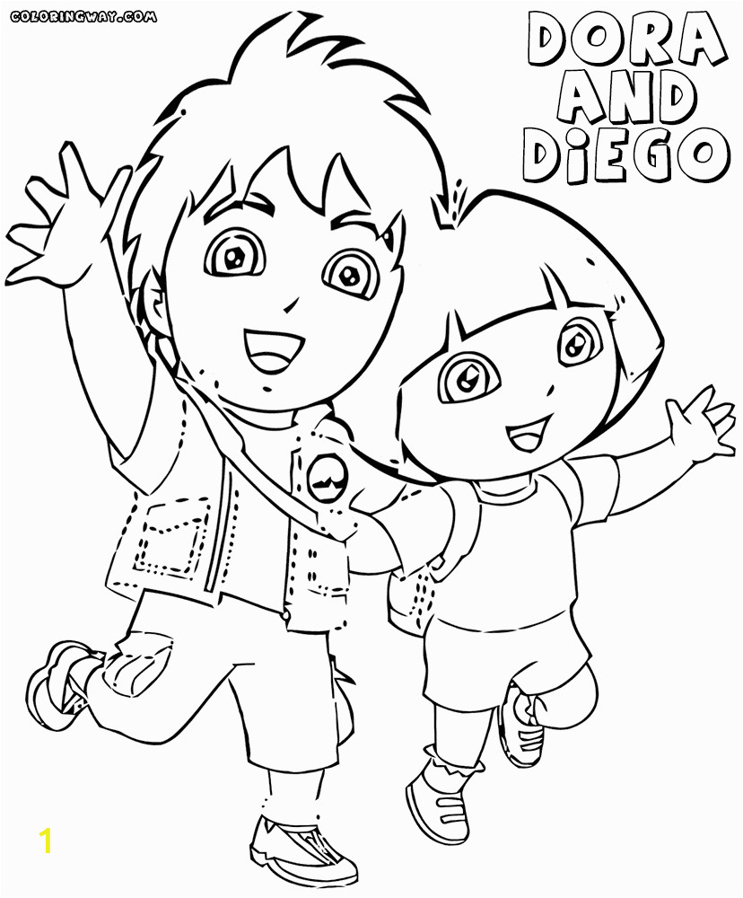 dora and go coloring pages