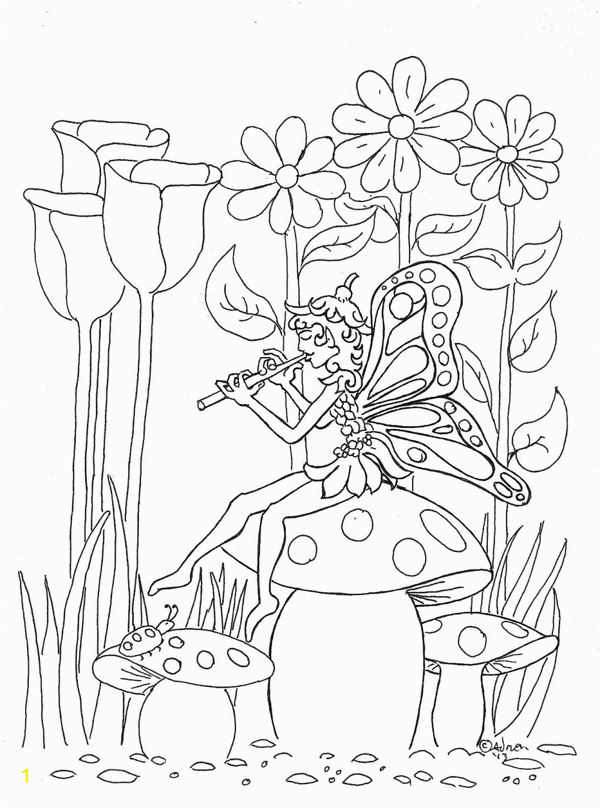 Coloring Pages Of Fairies and Pixies Coloring Pages for Kids by Mr Adron Pixie Fairy Print