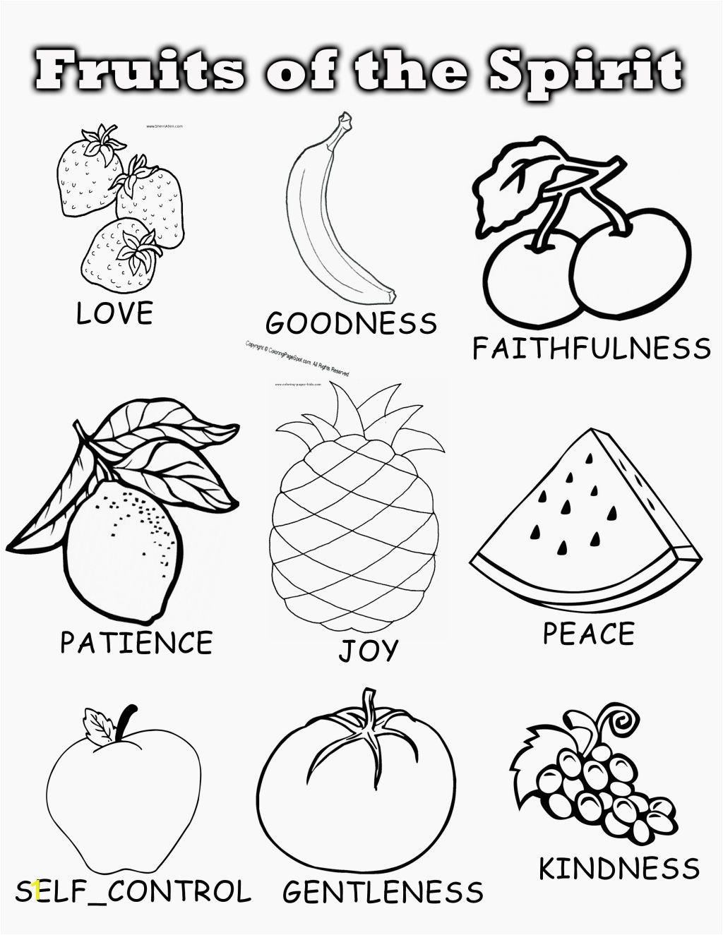 Coloring Pages Of Fruit Of the Spirit Fruit the Spirit Coloring Page