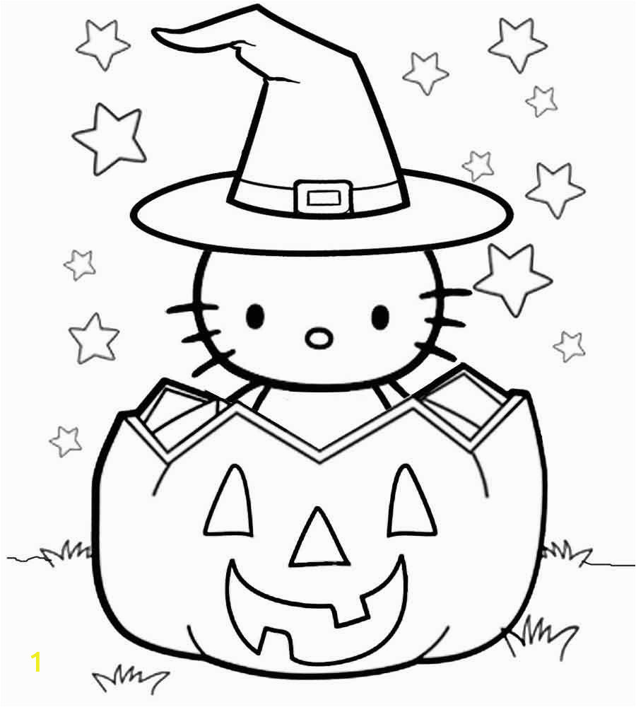 free hello kitty halloween coloring pages with pumpkin printable colouring to print for adults pictures