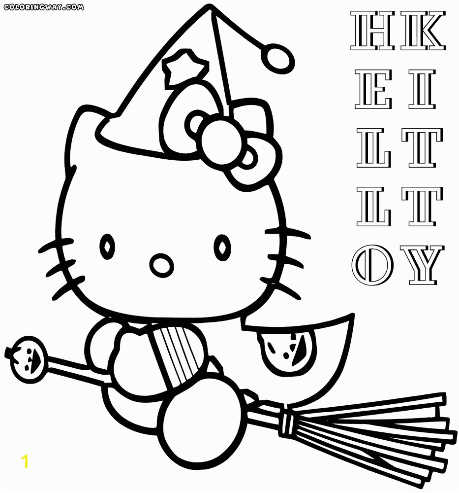 hello kitty halloween coloring pages