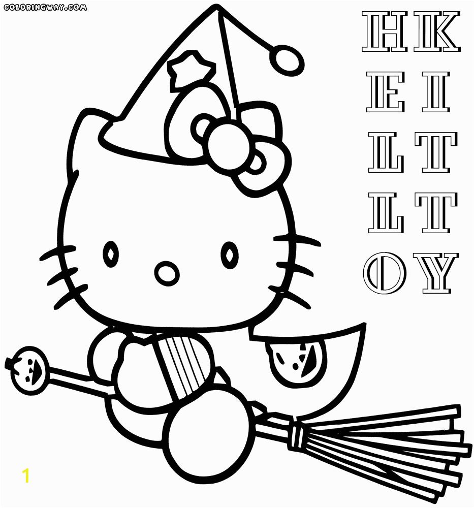 hello kitty halloween coloring pages