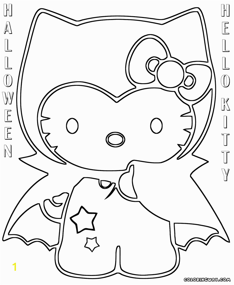 hello kitty halloween coloring pages