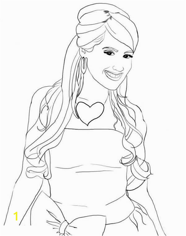 stunning ashley tisdale in high school musical coloring page