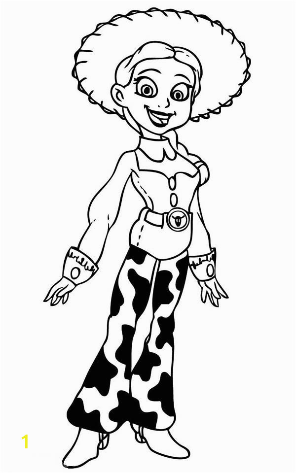 jessie the cowgirl in toy story coloring page