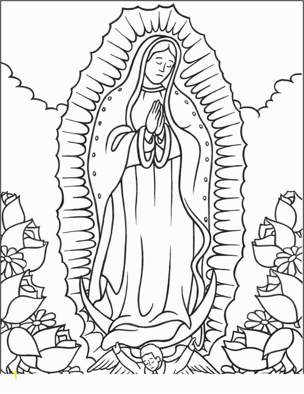 our lady of guadalupe coloring page for