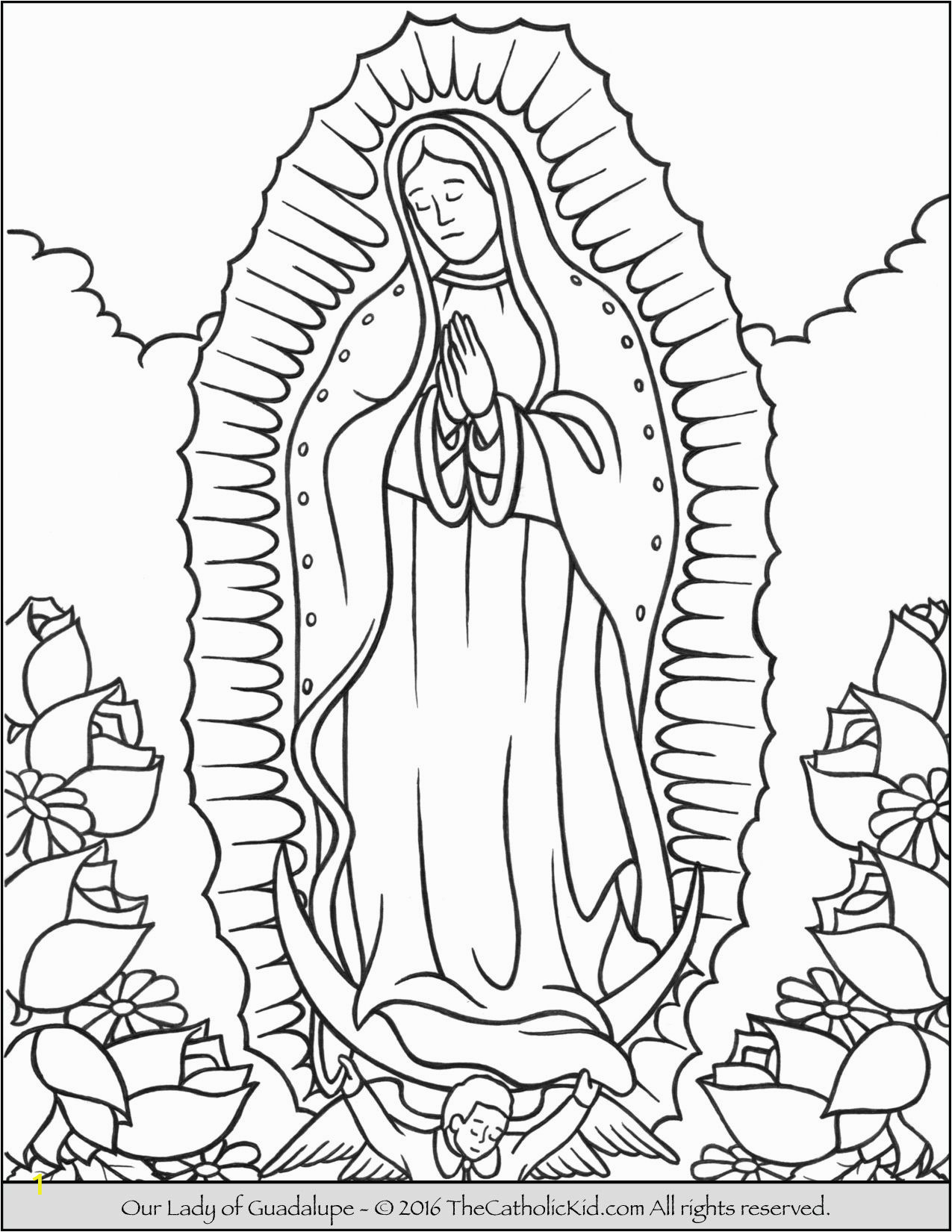 Coloring Pages Of La Virgen De Guadalupe Our Lady Of Guadalupe Coloring Page