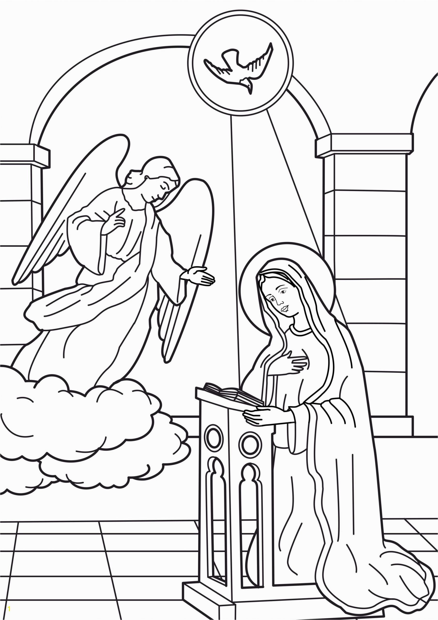 mary and angel gabriel coloring page