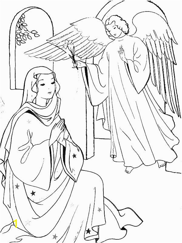 mary and angel gabriel coloring page