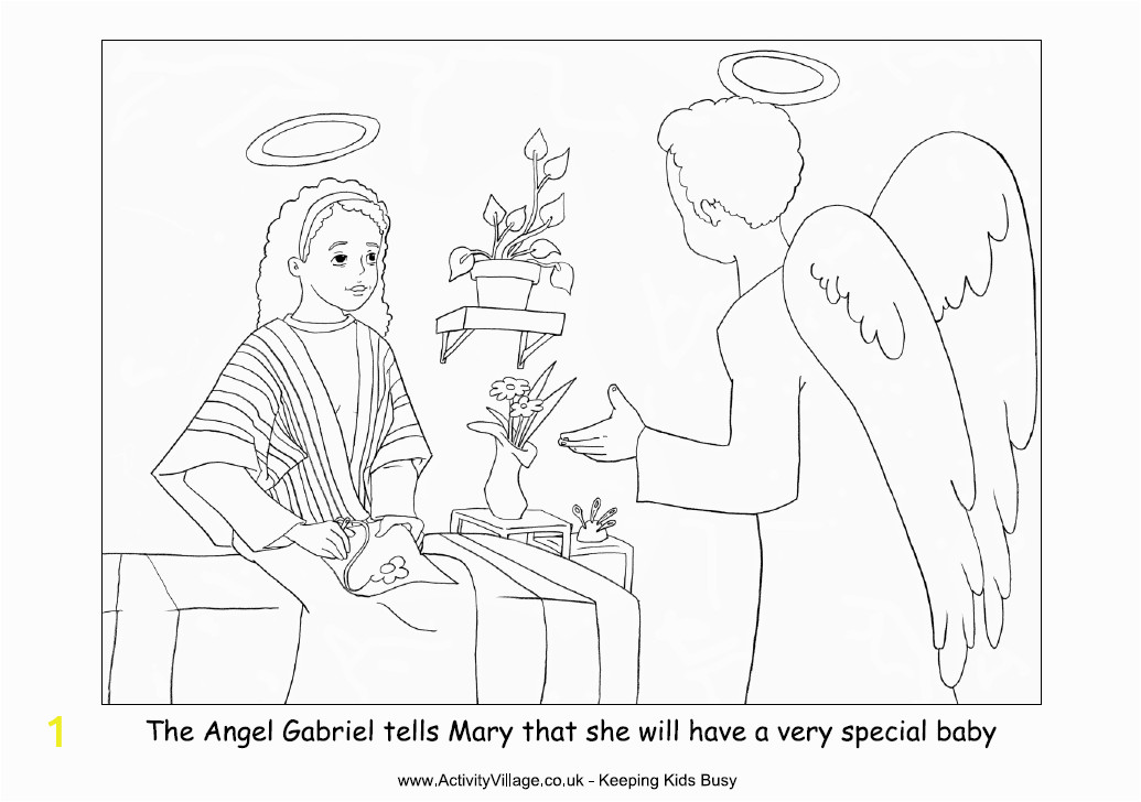 mary and the angel coloring page